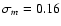 $\sigma _{m}=0.16$