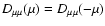 $D_{\mu \mu} (\mu) = D_{\mu \mu} (-\mu)$