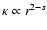 $\kappa \propto r^{2-s}$