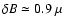 $\delta B\simeq 0.9\; \mu $