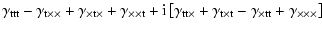$\displaystyle \gamma_{{\rm ttt}}-\gamma_{\rm t\times
\times}+\gamma_{{\rm\times...
...\times t}
-\gamma_{{\rm\times tt}}+\gamma_{\rm\times\times\times} \right\rbrack$