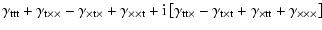 $\displaystyle \gamma_{{\rm ttt}}+\gamma_{\rm t\times \times}-\gamma_{{\rm\times...
...\times t}
+\gamma_{{\rm\times tt}}+\gamma_{\rm\times\times\times} \right\rbrack$