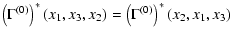 $\displaystyle \left( \Gamma^{(0)} \right)^*(x_1,x_3,x_2) =
\left( \Gamma^{(0)} \right)^*(x_2,x_1,x_3)$