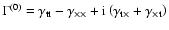 $\Gamma^{(0)}=\gamma_{\rm
tt}-\gamma_{\times\times} +{\rm i}\left( \gamma_{\rm t\times}
+\gamma_{\rm\times t} \right)$