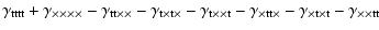 $\displaystyle \gamma_{\rm tttt}+\gamma_{\times\times\times\times}
-\gamma_{\rm ...
...times t t \times}
-\gamma_{\rm\times t \times t} -\gamma_{\rm\times \times t t}$