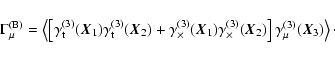 \begin{displaymath}%
\Gamma_\mu^{(\rm B)}=\left\langle \left\lbrack \gamma_{\rm ...
...) \right\rbrack
\gamma_\mu^{(3)}(\vec{X}_3) \right\rangle\cdot
\end{displaymath}