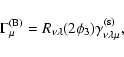 \begin{displaymath}%
\Gamma_\mu^{(\rm B)}=R_{\nu\lambda}(2\phi_3)
\gamma^{(\rm s)}_{\nu\lambda\mu},
\end{displaymath}