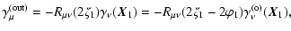 $\displaystyle %
\gamma_\mu^{(\rm out)}=-R_{\mu\nu}(2\zeta_1)\gamma_\nu(\vec{X}_1)
=-R_{\mu\nu}(2\zeta_1-2\varphi_1)\gamma_\nu^{(\rm o)}(\vec{X}_1),$