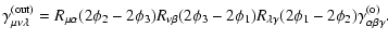 $\displaystyle %
\gamma_{\mu\nu\lambda}^{(\rm out)}=R_{\mu\alpha}(2\phi_2-2\phi_...
...\phi_1)R_{\lambda\gamma}(2\phi_1-2\phi_2)
\gamma_{\alpha\beta\gamma}^{(\rm o)}.$