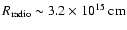 $R_{\rm radio} \sim 3.2 \times 10^{15}~\rm cm$