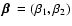 $\mbox{\boldmath$\beta$ }=(\beta_1, \beta_2)$