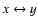 $x \leftrightarrow y$