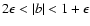 $2\epsilon<\vert b\vert<1+\epsilon$