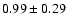 $0.99\pm0.29$