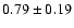 $ 0.79\pm0.19$