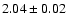 $2.04\pm0.02$