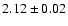 $2.12\pm0.02$