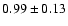 $0.99\pm0.13$