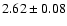 $ 2.62\pm0.08$