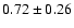 $0.72\pm0.26$