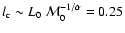 $l_{\rm c} \sim L_0~\mathcal{M}_{0}^{-1/\alpha}=0.25$