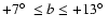 $+7\hbox{$^\circ$ }\leq b \leq +13\hbox{$^\circ$ }$
