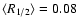$\langle R_{1/2} \rangle=0.08$