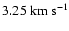$3.25~ {\rm km~s}^{-1}$