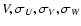 $V,
\sigma_U, \sigma_V, \sigma_W$