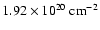 $1.92 \times 10^{20}~ {\rm cm}^{-2}$