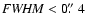 ${\it FWHM} < 0\hbox{$.\!\!^{\prime\prime}$ }4$