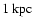 $1~{\rm kpc}$