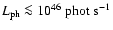 $L_{\rm ph}\la 10^{46}~{\rm phot~s^{-1}}$