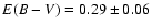 $E(B-V) = 0.29 \pm 0.06$