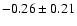 $-0.26\pm0.21$