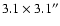 $3.1\times3.1''$