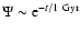 $\Psi \sim {\rm e}^{-t/1 ~{\rm Gyr}}$