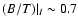 $(B/T)\vert _I\sim 0.7$