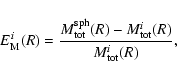 \begin{displaymath}
E_{\rm M}^i(R)=\frac{M^{{\rm sph}}_{{\rm tot}}(R)-M^{i}_{{\rm tot}}(R)}{M^{i}_{{\rm tot}}(R)},
\end{displaymath}