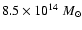 $8.5 \times 10^{14}~M_{\odot}$