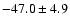 $-47.0\pm4.9$