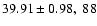 $39.91 \pm 0.98, \; 88$