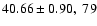 $40.66 \pm 0.90, \; 79$