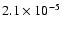 $2.1 \times 10^{-5}$