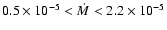 $0.5 \times 10^{-5} < \dot{M} < 2.2 \times 10^{-5}$