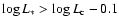 $\log{L_*} > \log{L_{\rm c}} -0.1$