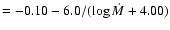 $= -0.10 - 6.0/(\log{\dot{M}} + 4.00)$