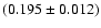 $(0.195\pm 0.012)$
