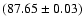 $(87.65\pm0.03)$