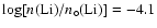 $\log [n({\rm Li})/n_{\circ}({\rm Li})]=-4.1$
